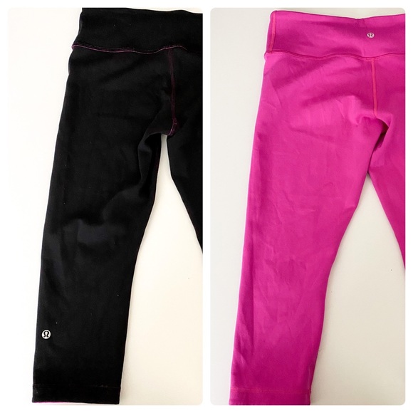 lululemon athletica Pants - Lululemon reversable capri leggings pink black